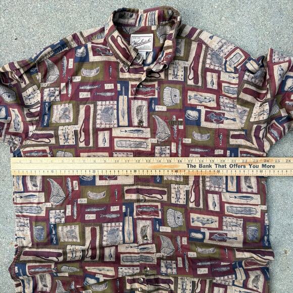 Vintage Woolrich Rustic Fisherman Fly Fishing Long Sleeve Shirt LARGE TALL READ - Picture 4 of 8